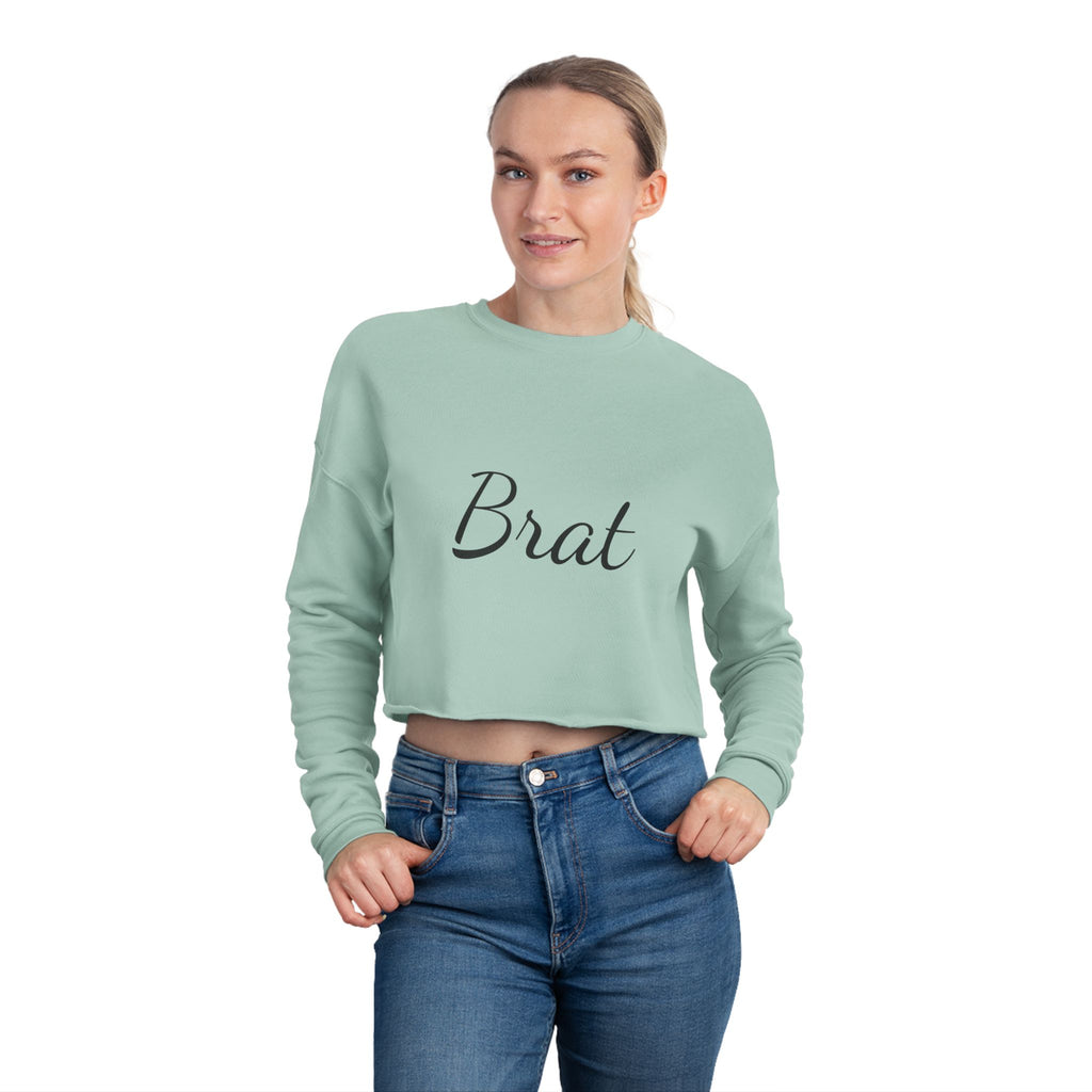 Brat Cropped Sweatshirt for Women - Trendy Casual Style