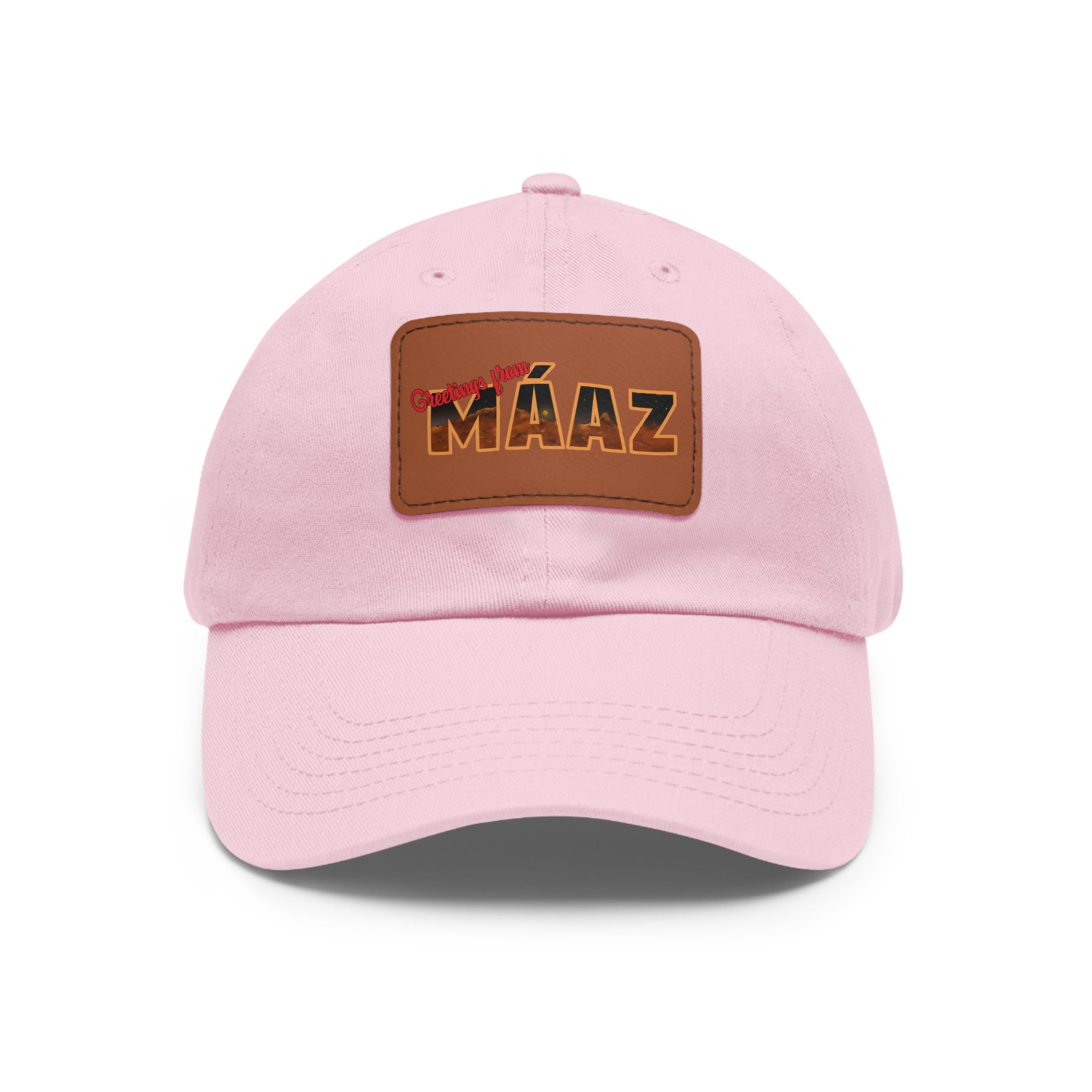 Greetings from Máaz Dad Hat with Leather Patch (Rectangle)
