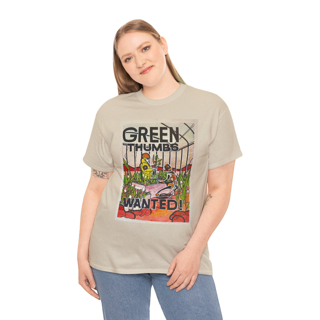 Martian Green Thumbs Unisex Heavy Cotton Tee