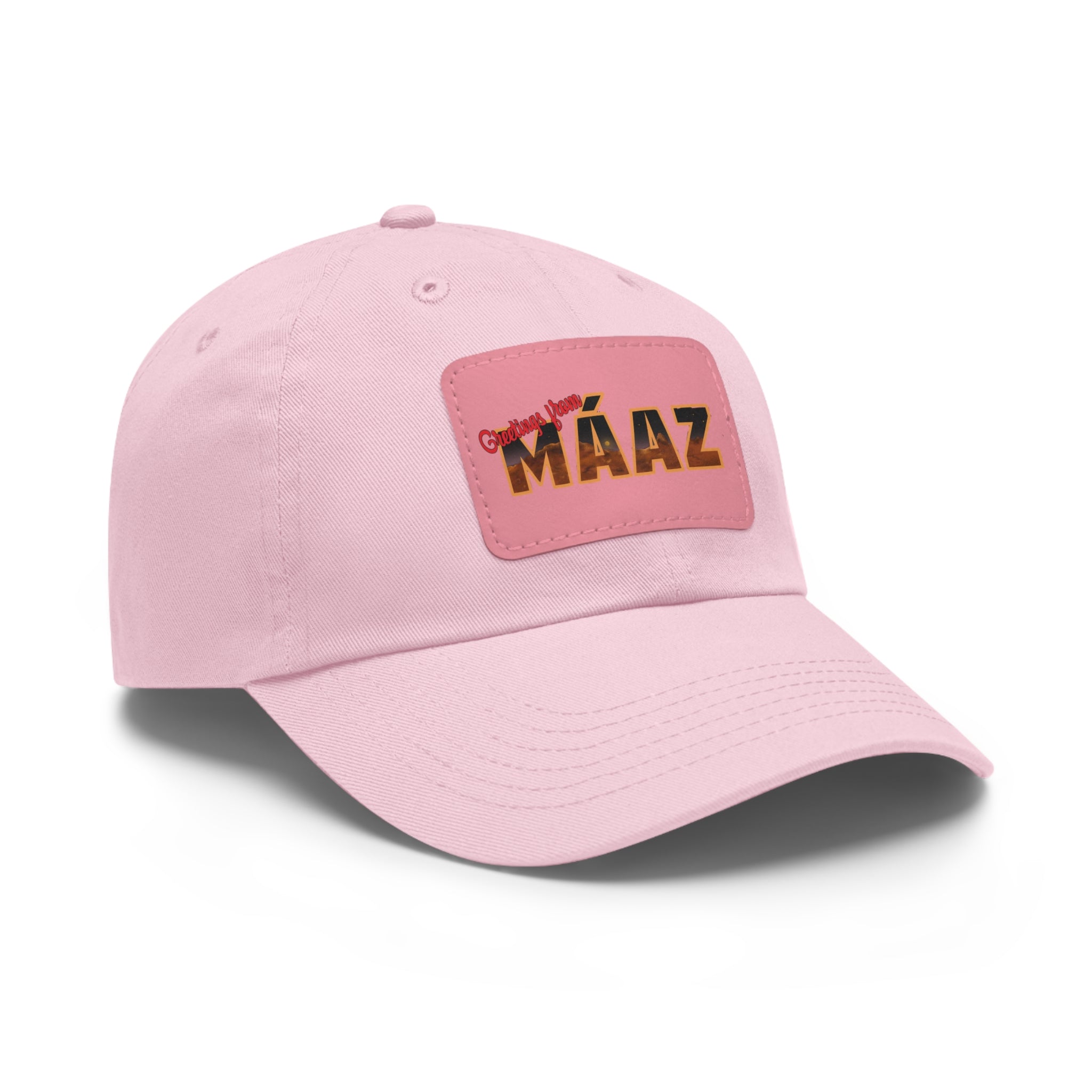Greetings from Máaz Dad Hat with Leather Patch (Rectangle)