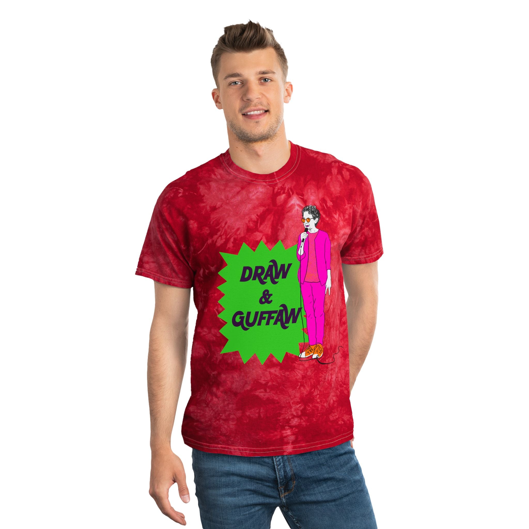 Draw and Guffaw Tie-Dye Tee, Crystal