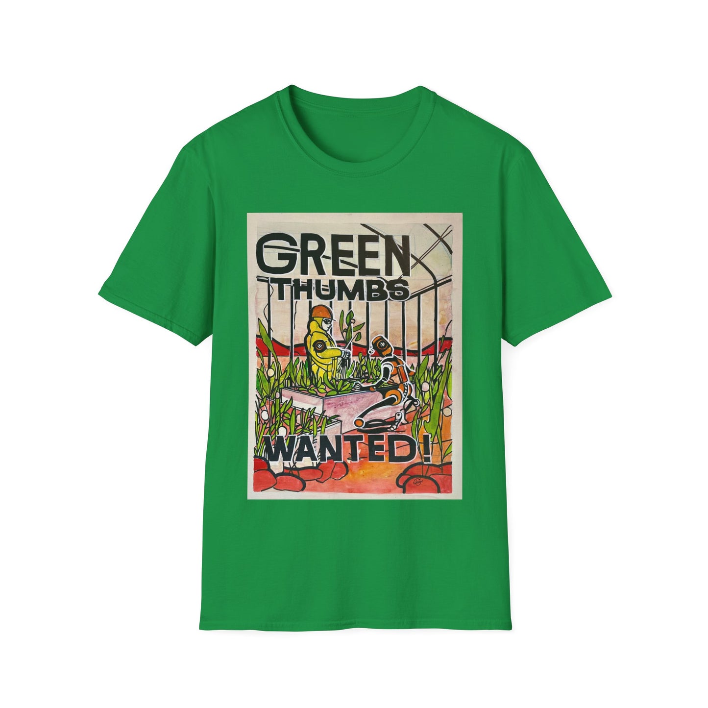 Martian Green Thumbs Unisex Softstyle T-Shirt