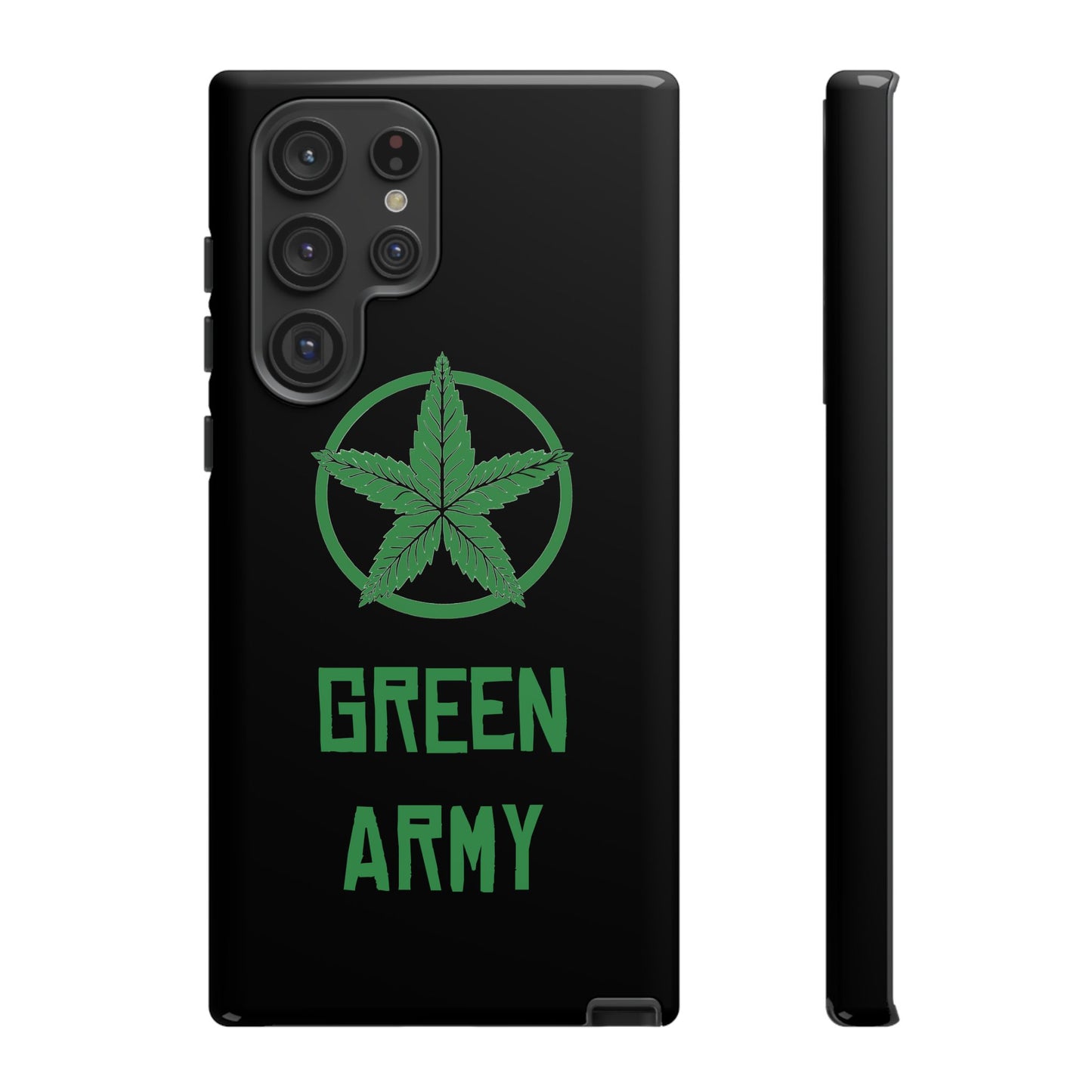 Black Full Green Army Star Leaf Tough Cases