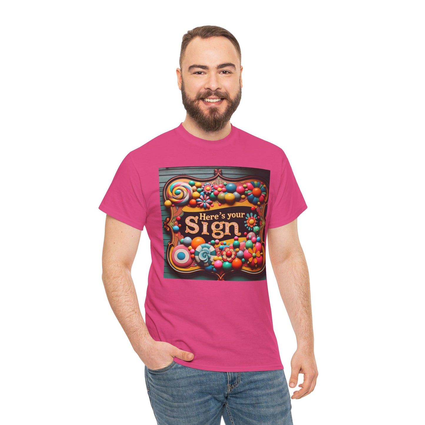 Here's Your Sign Unisex Heavy Cotton Tee - Fun and Colorful Graphic Tee for Everyday Wear