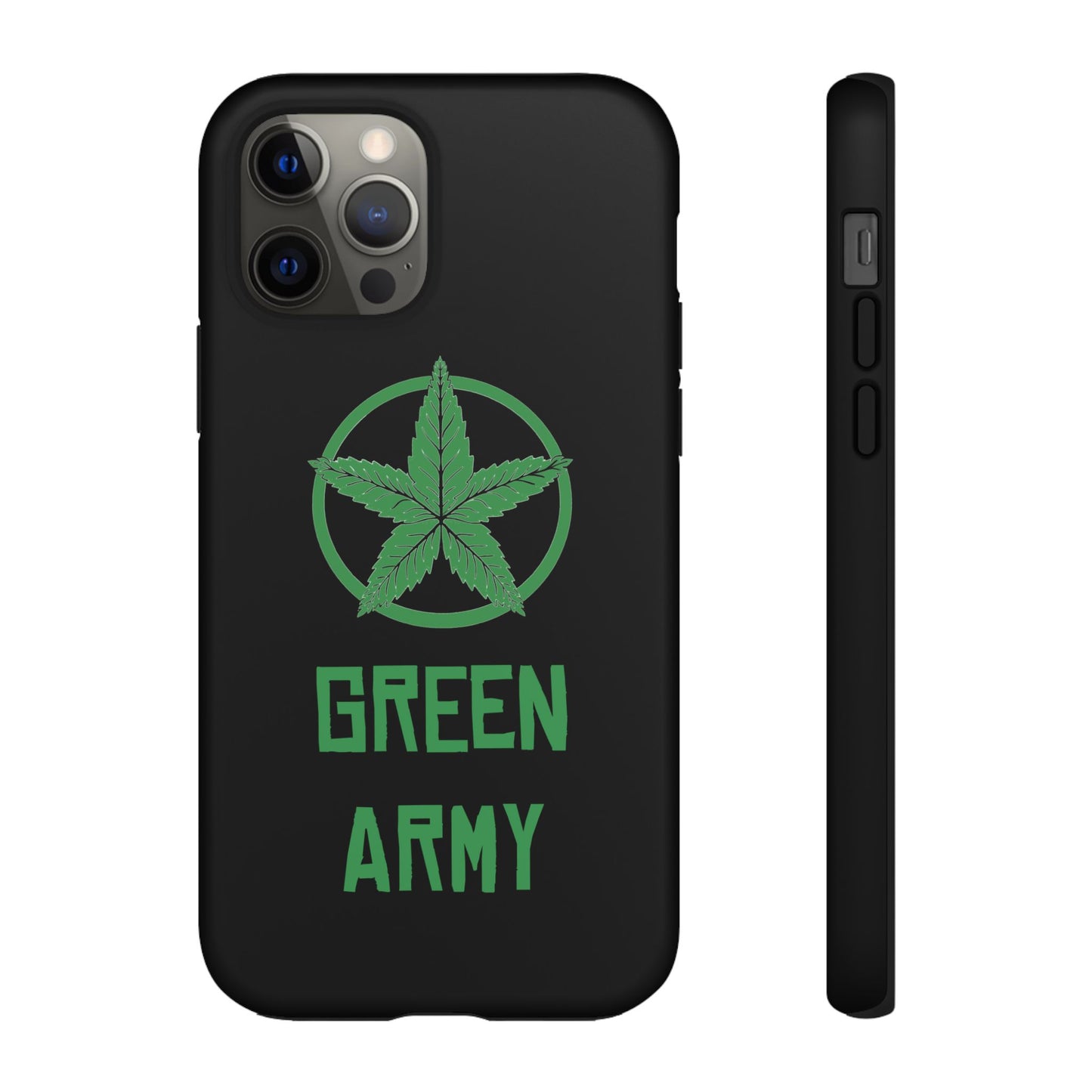 Black Full Green Army Star Leaf Tough Cases