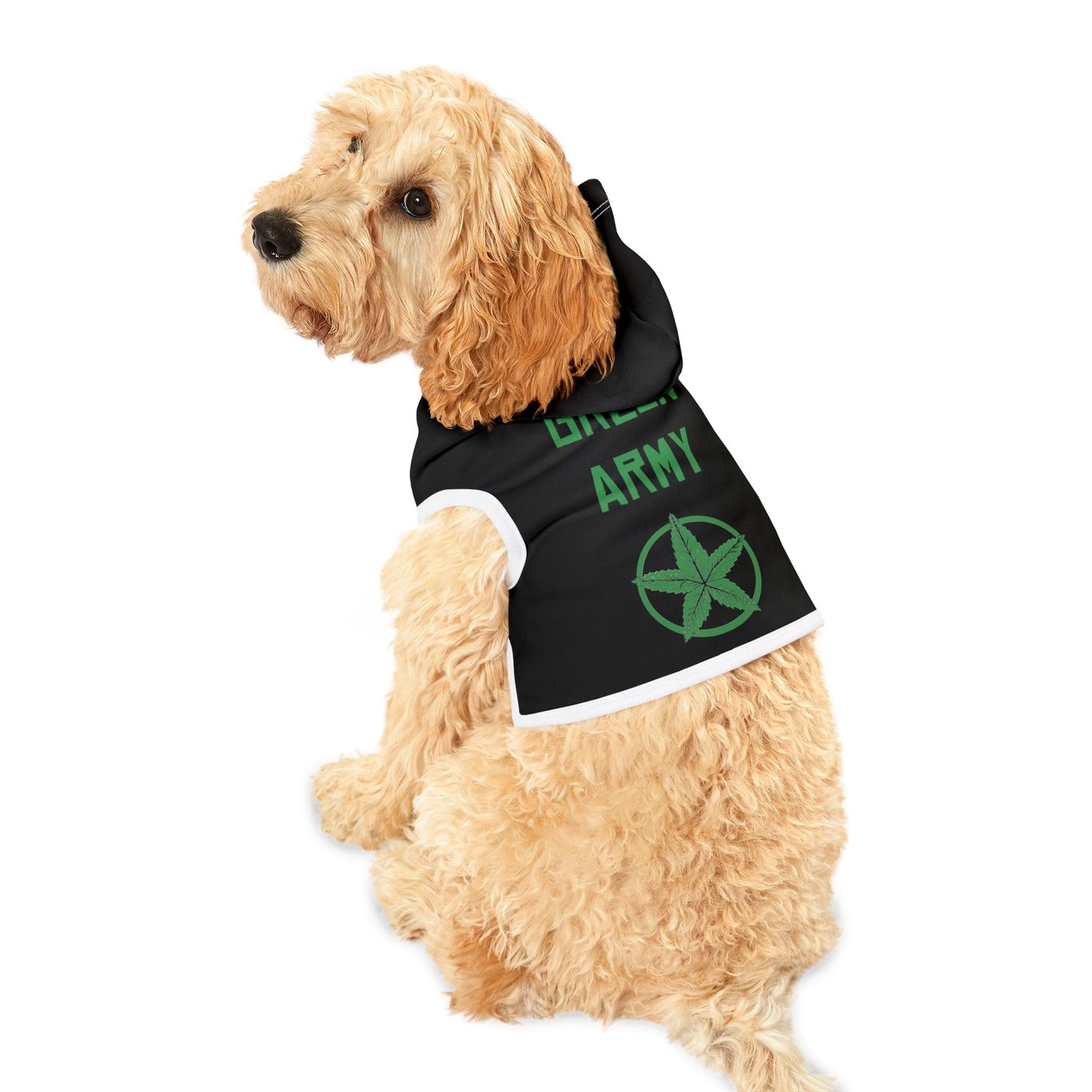 Green Army Dog Hoodie