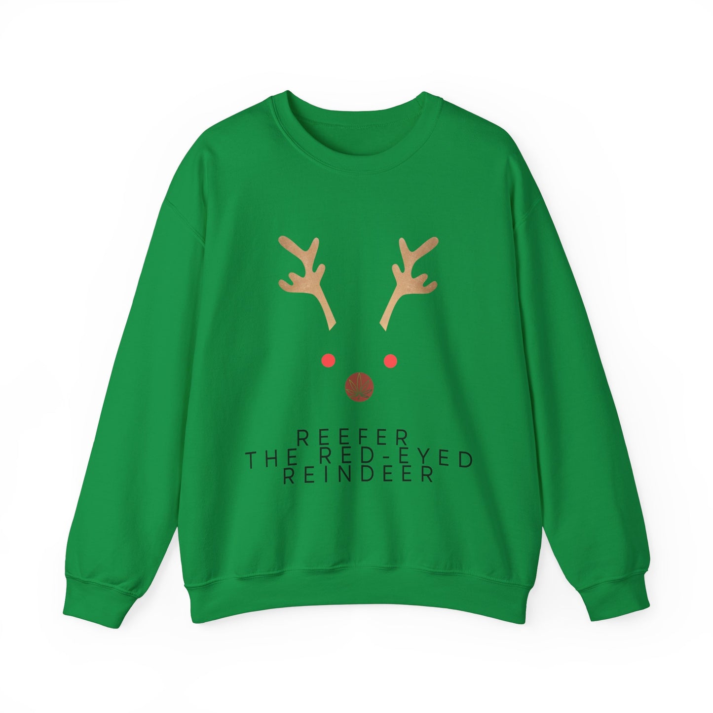 Red Eyed Reindeer Unisex Heavy Blend Crewneck Sweatshirt