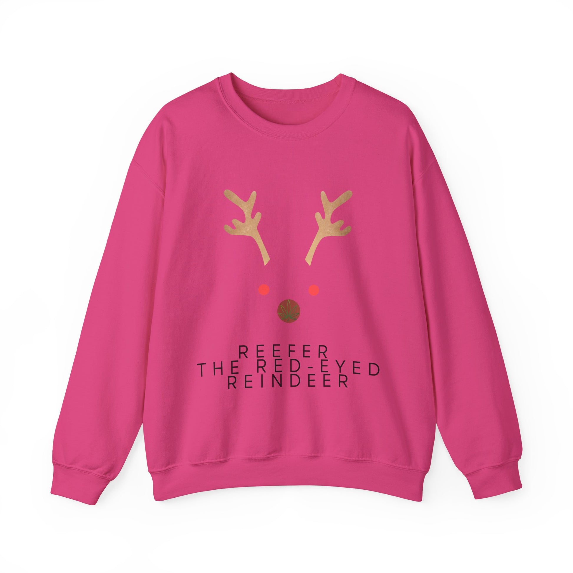 Red Eyed Reindeer Unisex Heavy Blend Crewneck Sweatshirt