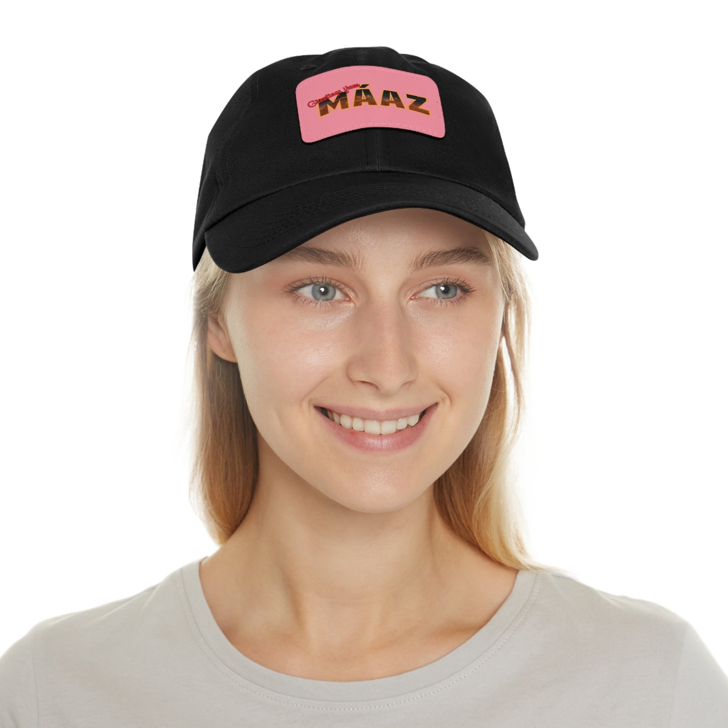 Greetings from Máaz Dad Hat with Leather Patch (Rectangle)