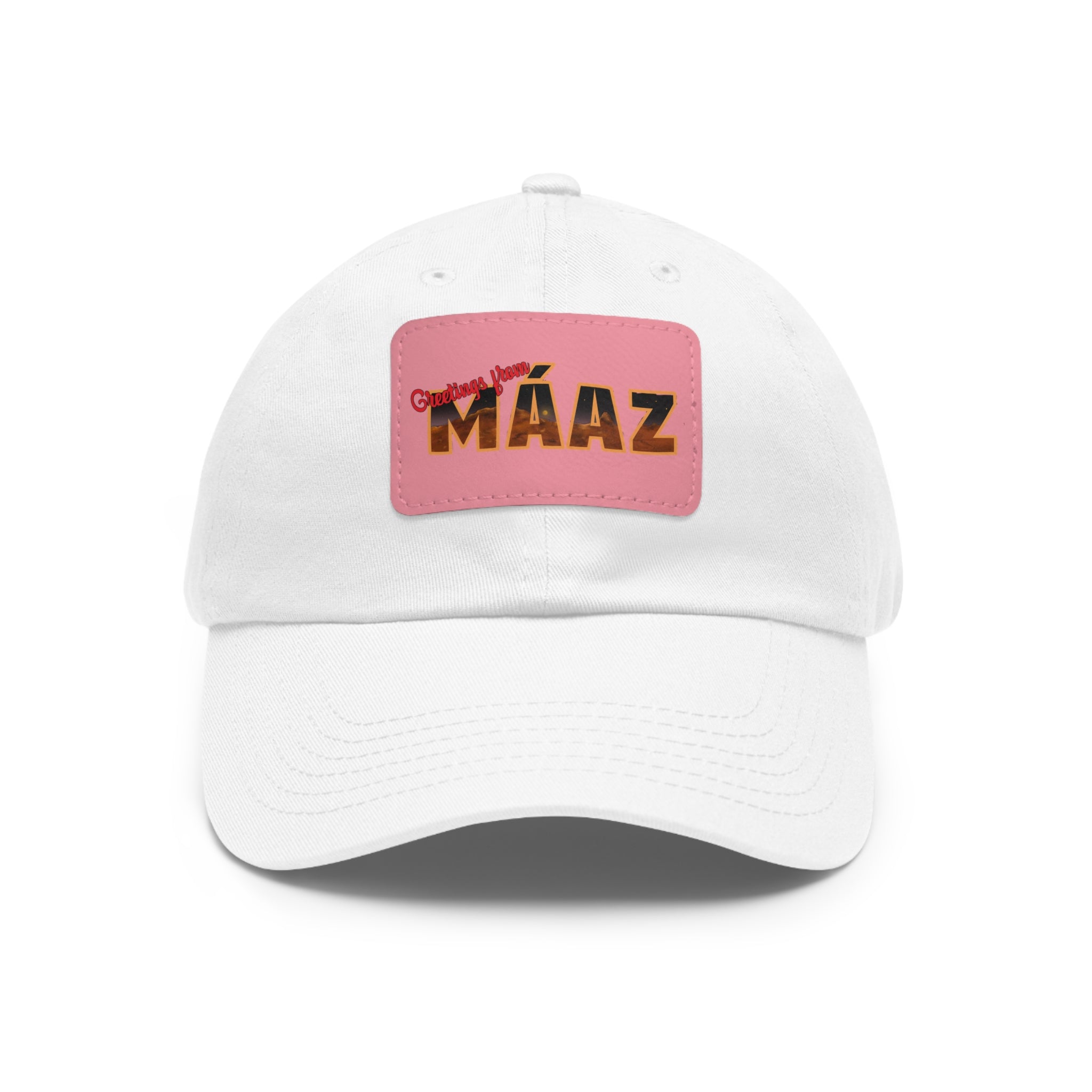 Greetings from Máaz Dad Hat with Leather Patch (Rectangle)