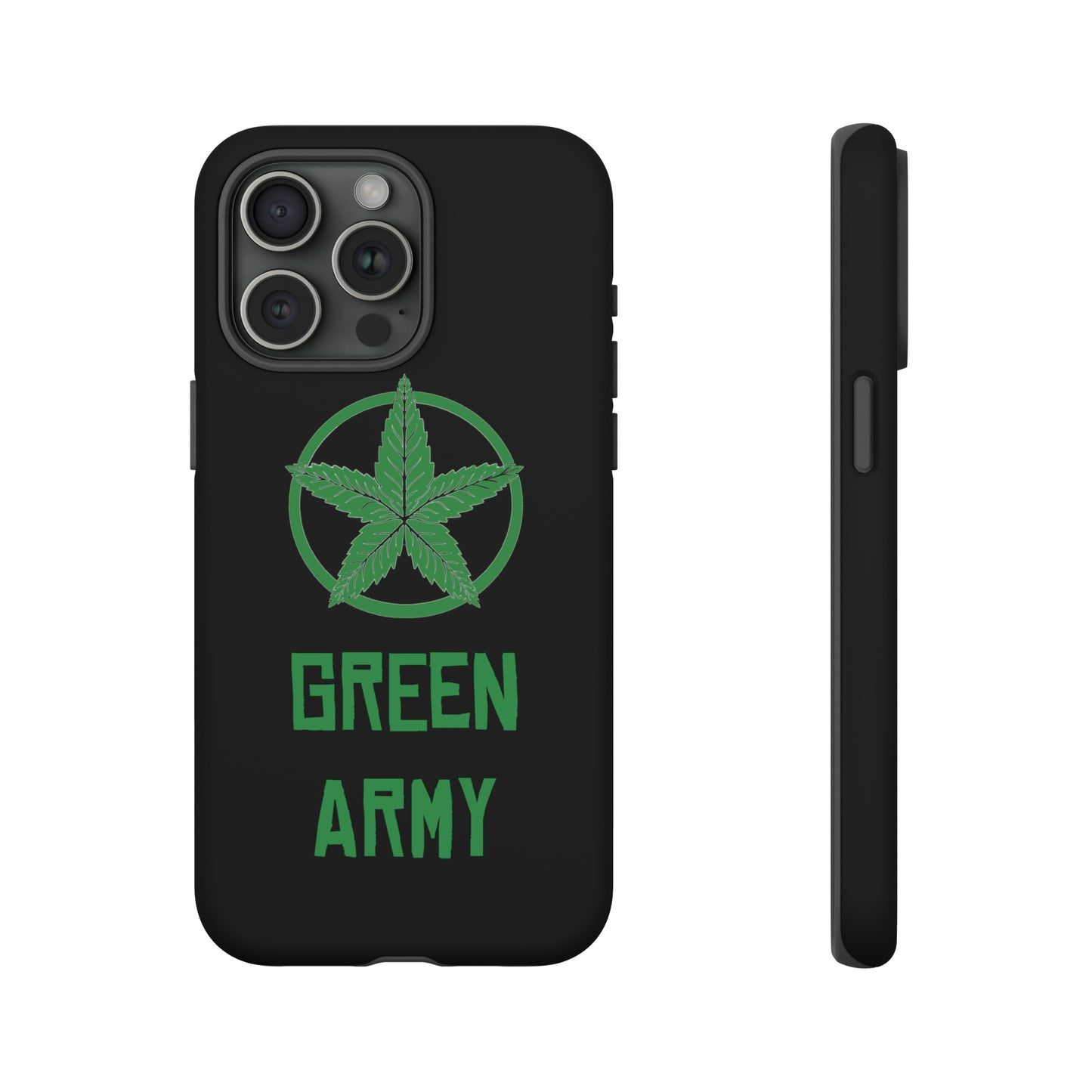 Black Full Green Army Star Leaf Tough Cases