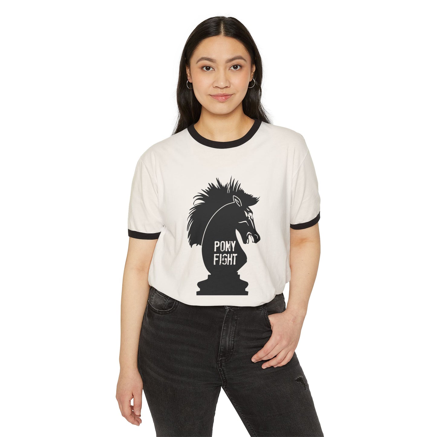 Pony Fight v3 Unisex Cotton Ringer T-Shirt