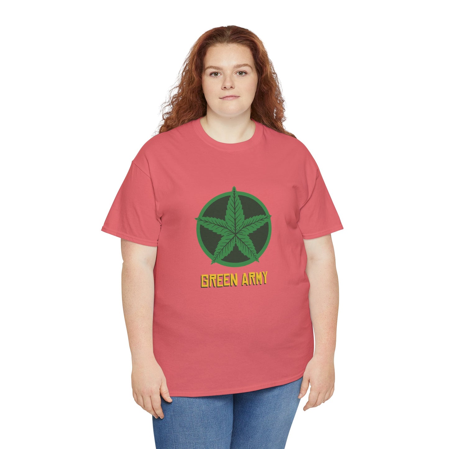 Green Army Star Logo Unisex Heavy Cotton Tee