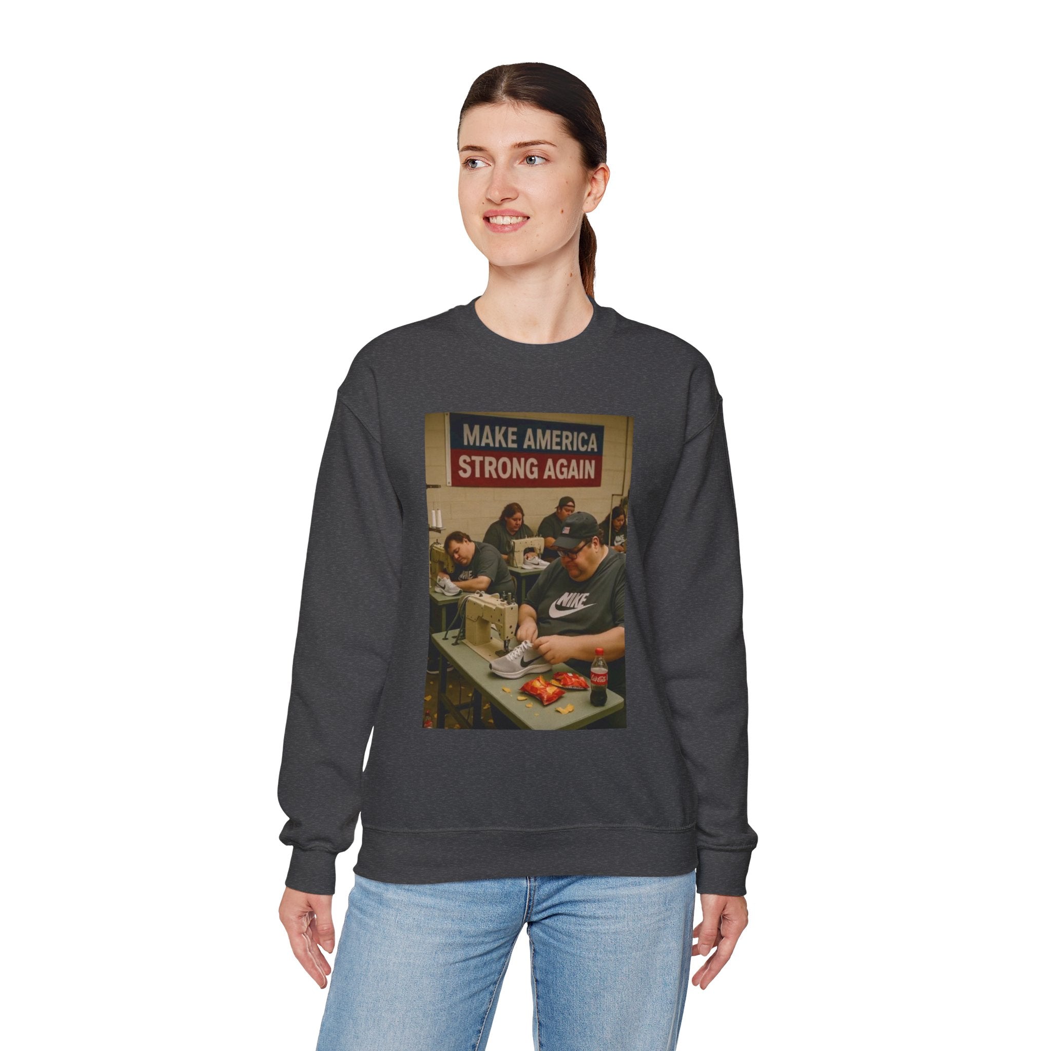 Unisex Heavy Blend Crewneck Sweatshirt - Make America Strong Again