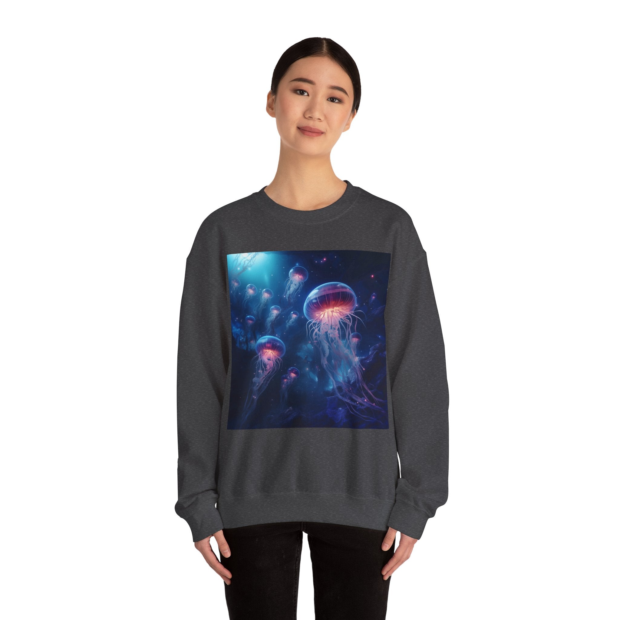 Jellyfish in Space Unisex Heavy Blend Crewneck Sweatshirt