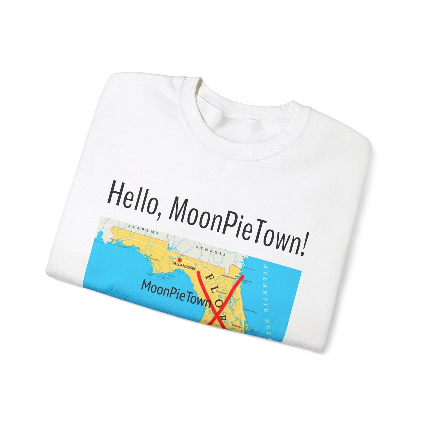 Hello MoonPieTown! Unisex Crewneck Sweatshirt - Cozy Casual Wear for Travel Lovers