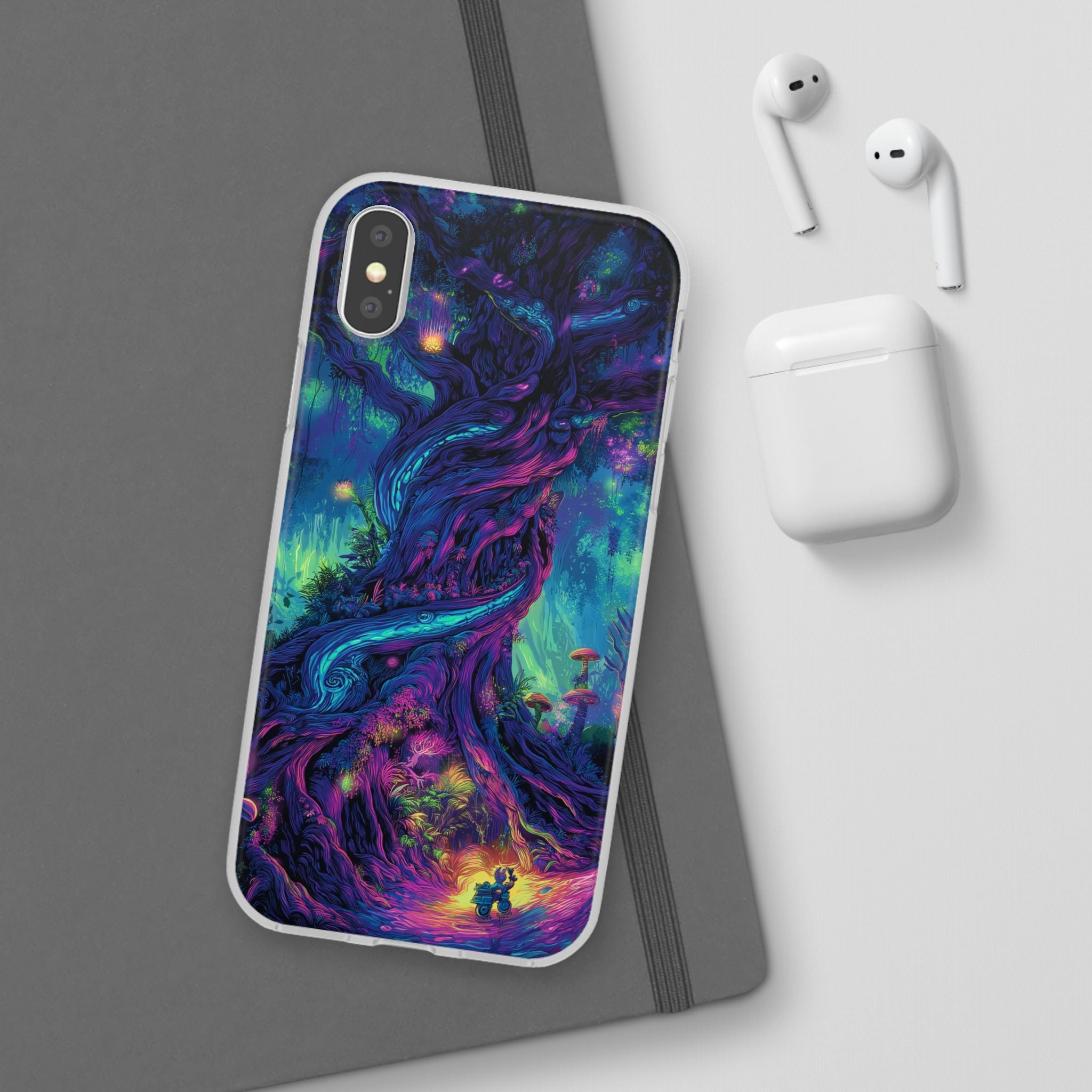 Psychedelic Tree Vibrant Fantasy Flexi Case - Enchanted Forest Design