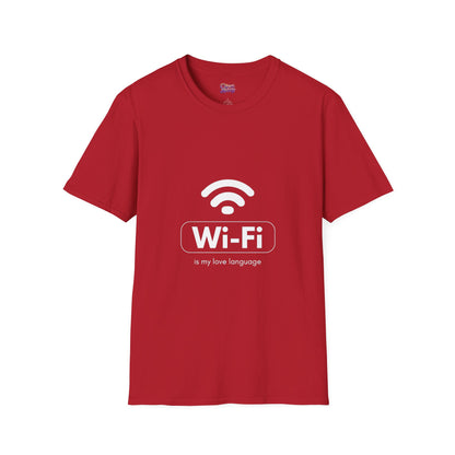 Funny Wi-Fi Love Language Unisex Softstyle T-Shirt | Perfect for Tech Lovers