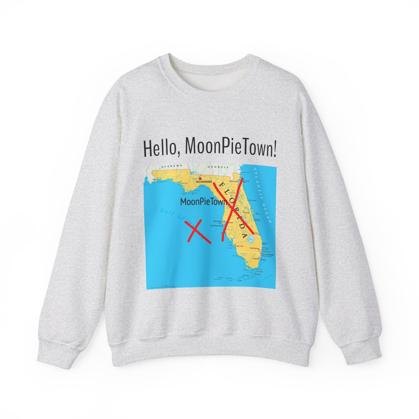 Hello MoonPieTown! Unisex Crewneck Sweatshirt - Cozy Casual Wear for Travel Lovers