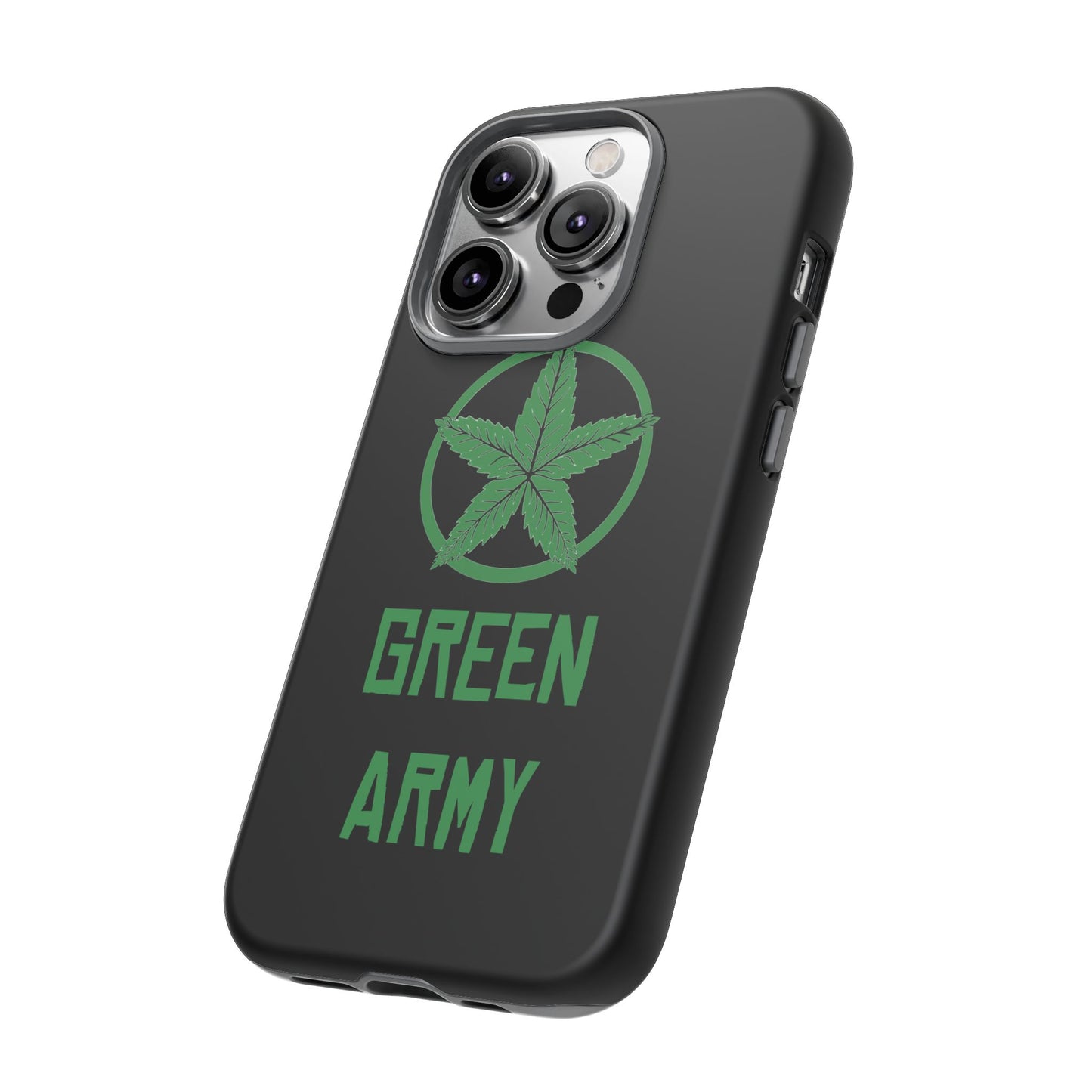 Black Full Green Army Star Leaf Tough Cases