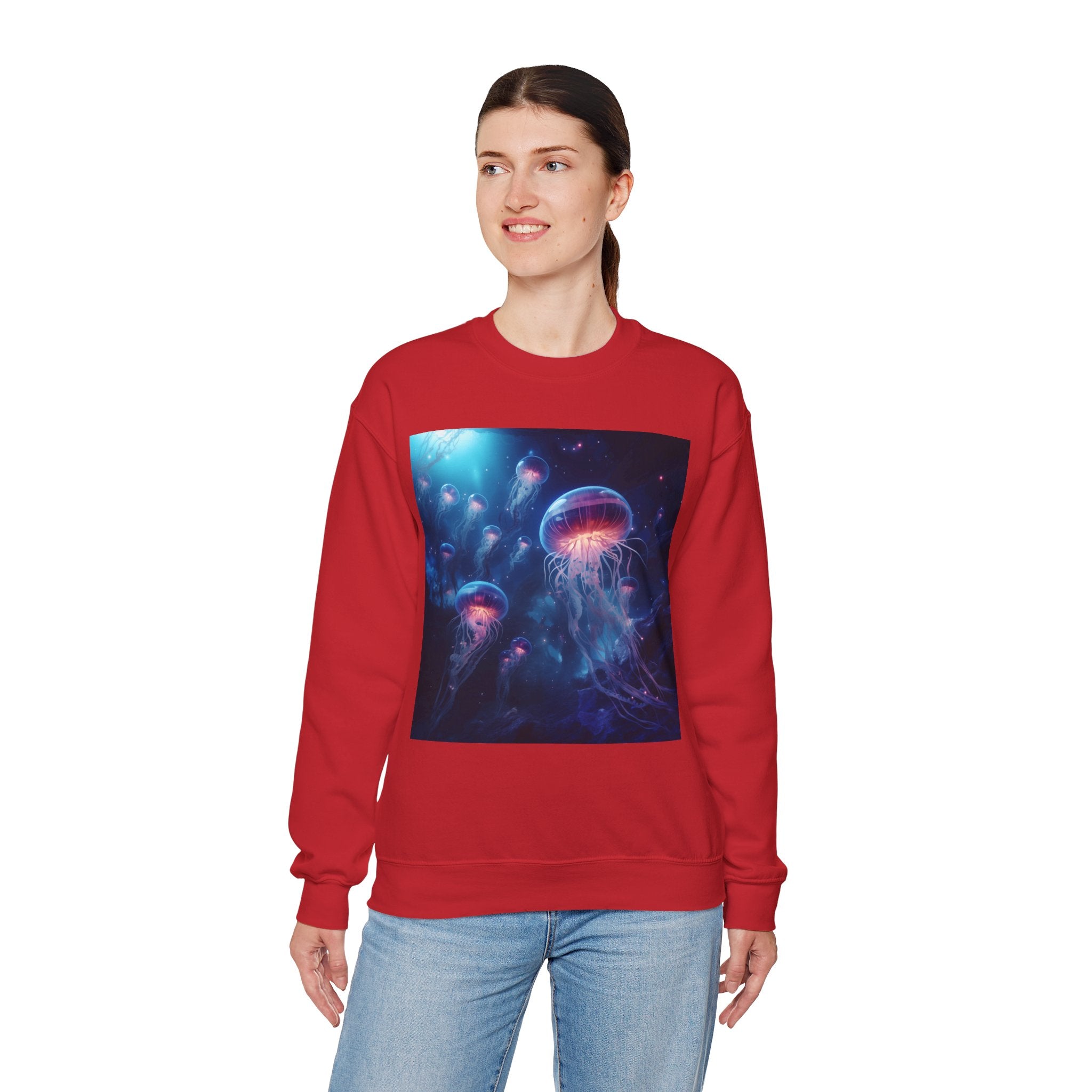 Jellyfish in Space Unisex Heavy Blend Crewneck Sweatshirt