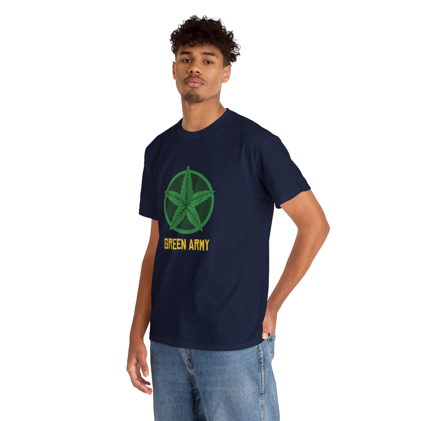 Green Army Star Logo Unisex Heavy Cotton Tee