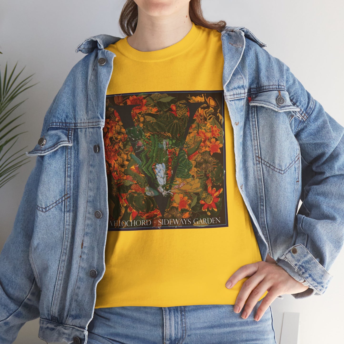 Official Vellochord Sideways Garden Unisex Heavy Cotton Tee