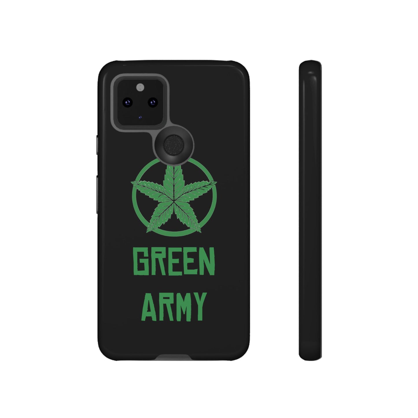 Black Full Green Army Star Leaf Tough Cases