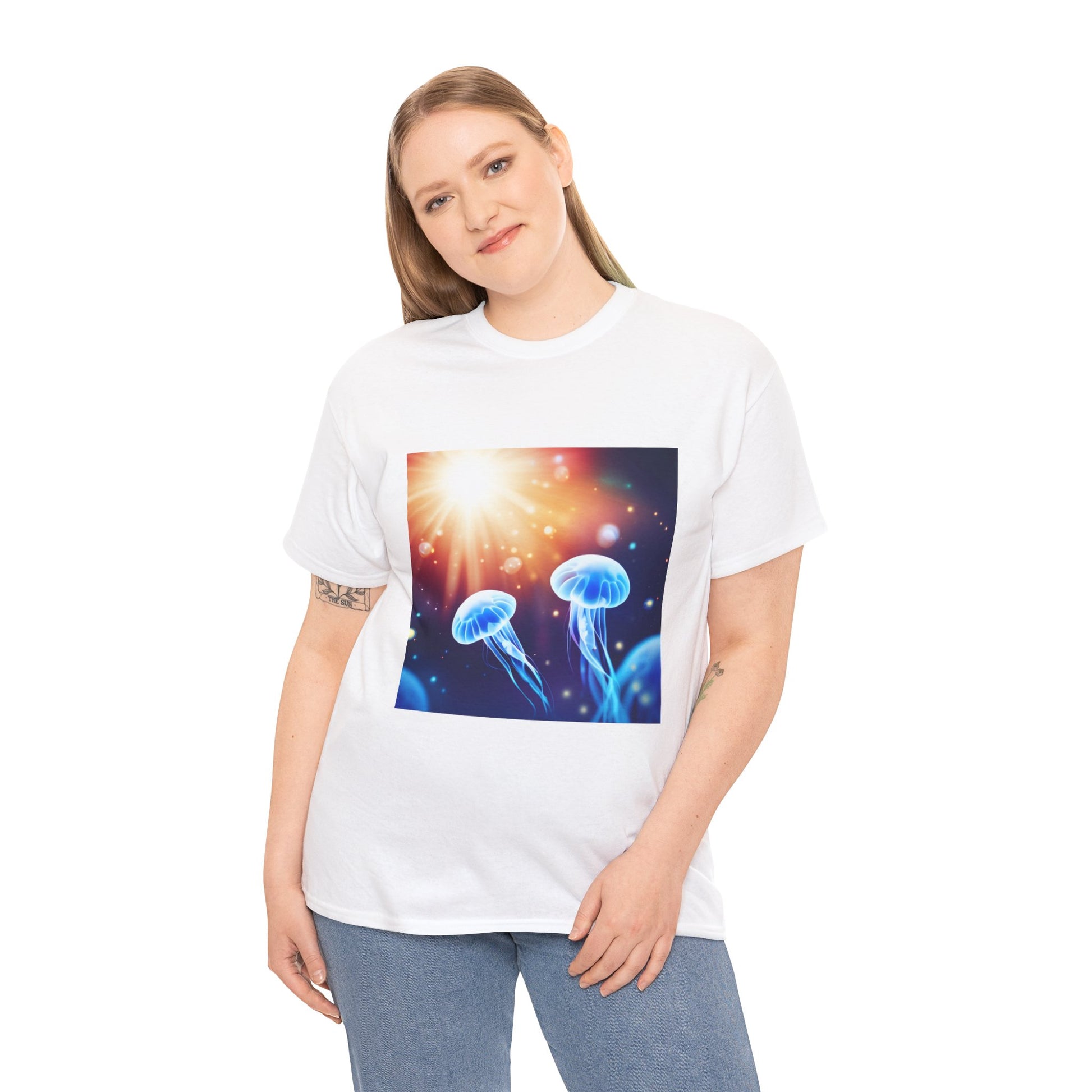 Low Res Jellyfish Unisex Heavy Cotton Tee