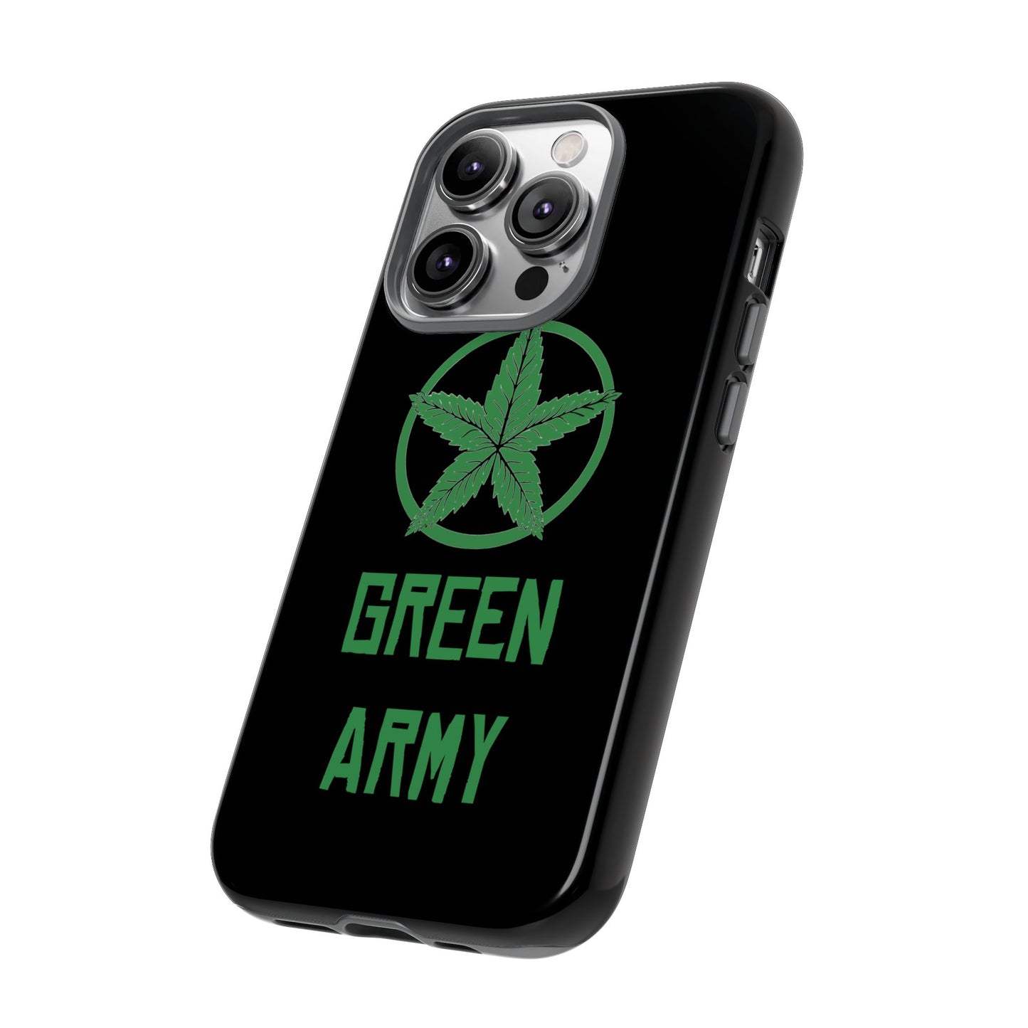 Black Full Green Army Star Leaf Tough Cases