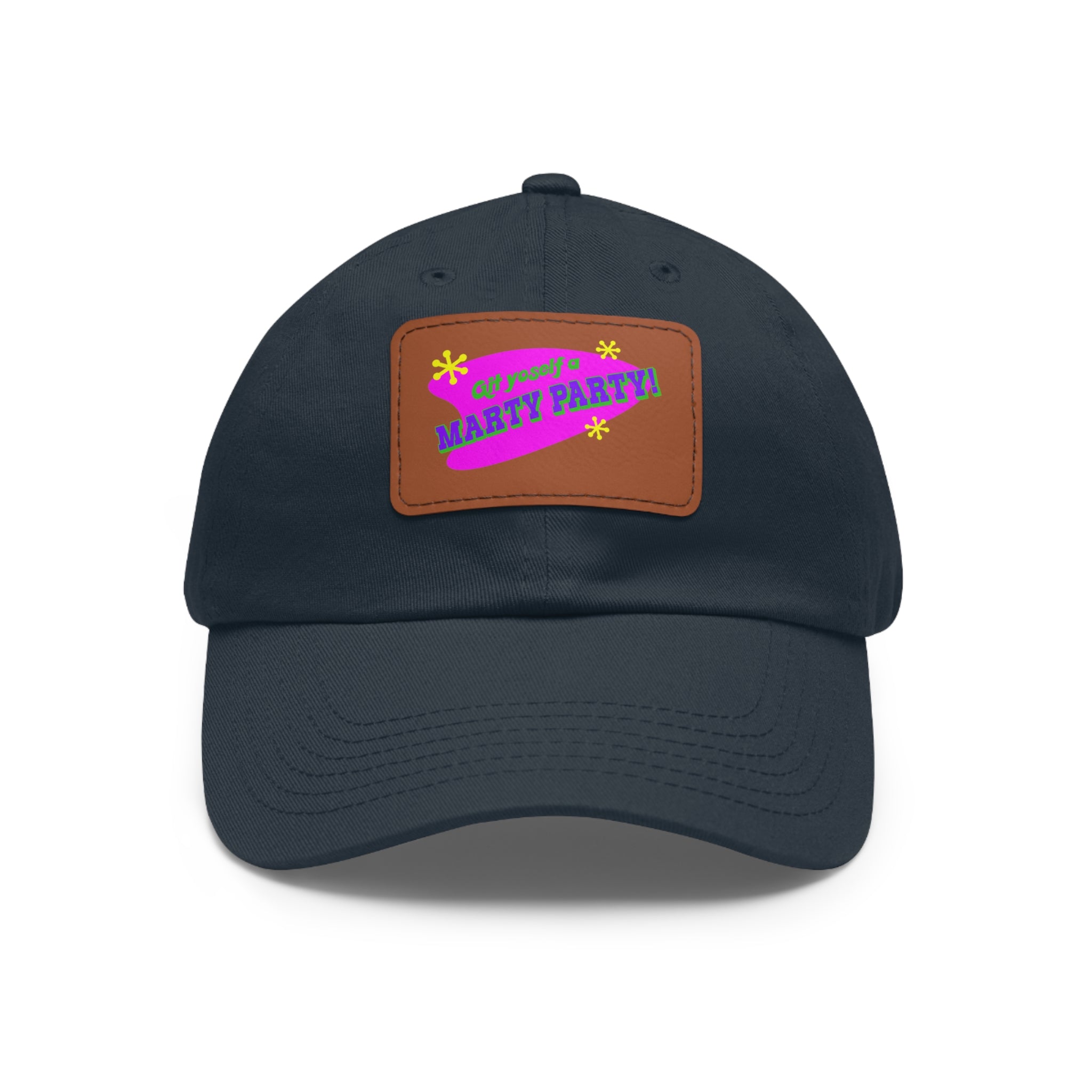 Marty Party Dad Hat with Leather Patch (Rectangle)