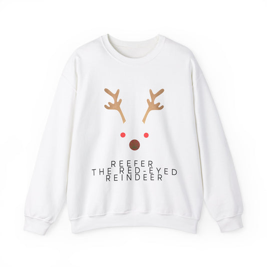 Red Eyed Reindeer Unisex Heavy Blend Crewneck Sweatshirt