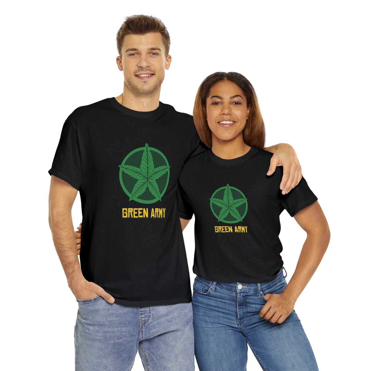 Green Army Star Logo Unisex Heavy Cotton Tee