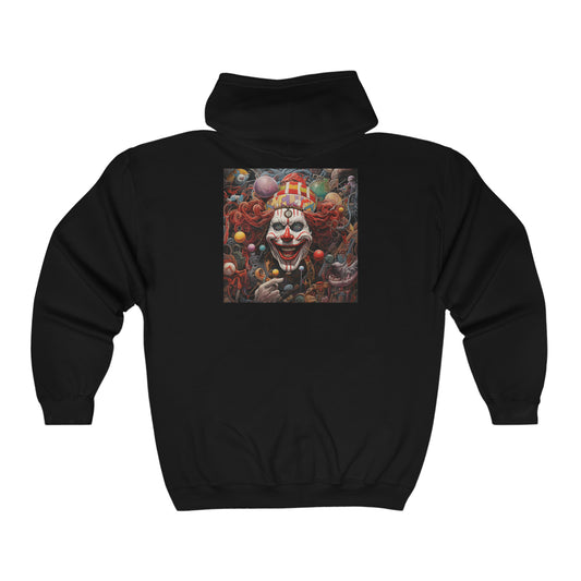 Clown Mutiny Face Unisex Heavy Blend Full Zip Hooded Sweatshirt