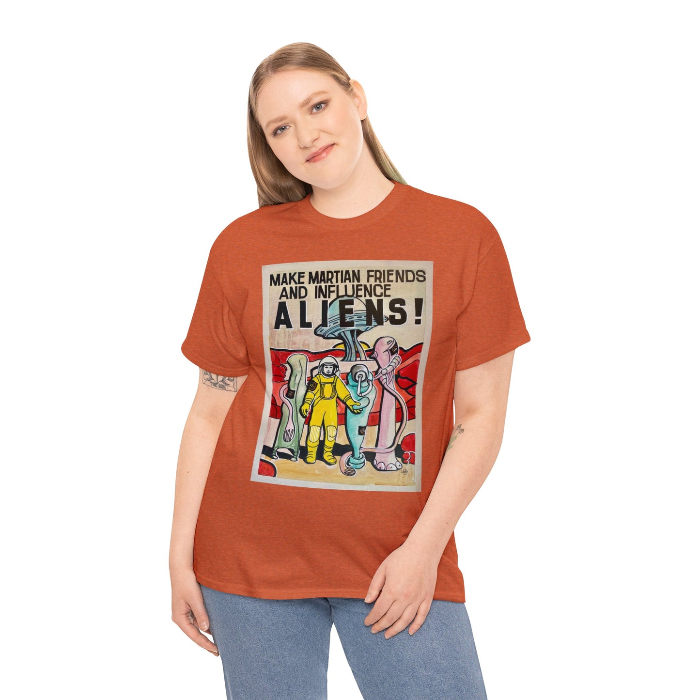 Mars Aliens Unisex Heavy Cotton Tee