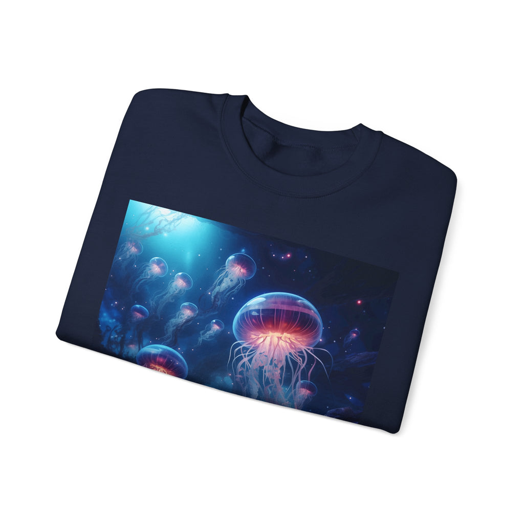 Jellyfish in Space Unisex Heavy Blend Crewneck Sweatshirt