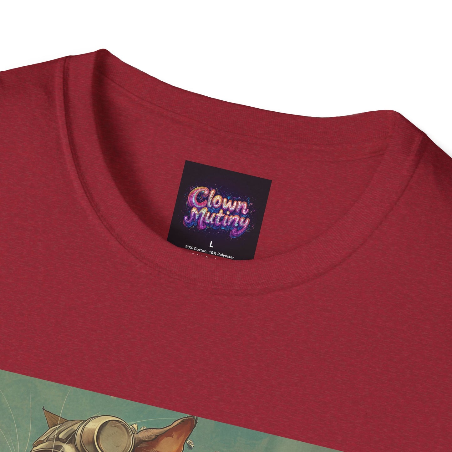 Cat Robot Bike Ride Unisex Softstyle T-Shirt