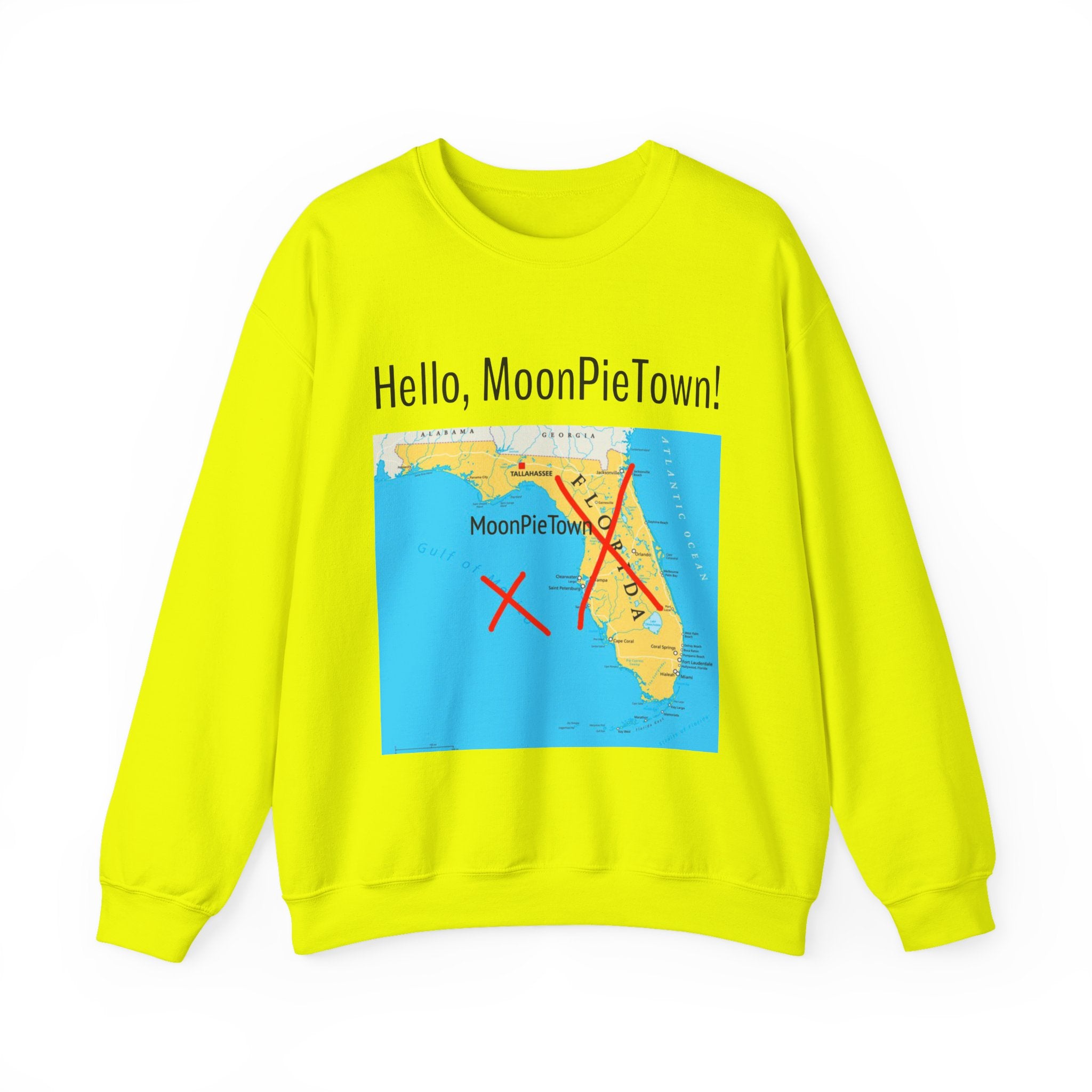 Hello MoonPieTown! Unisex Crewneck Sweatshirt - Cozy Casual Wear for Travel Lovers
