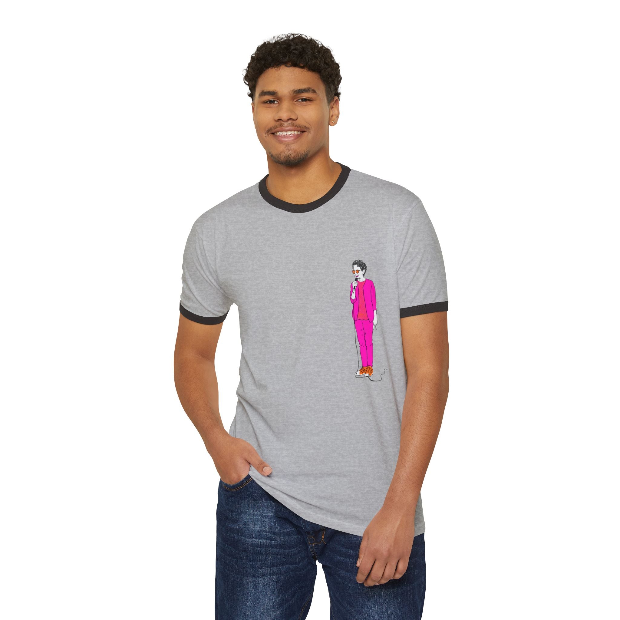 Draw and Guffaw Loren K Little Old Lesbian Unisex Cotton Ringer T-Shirt