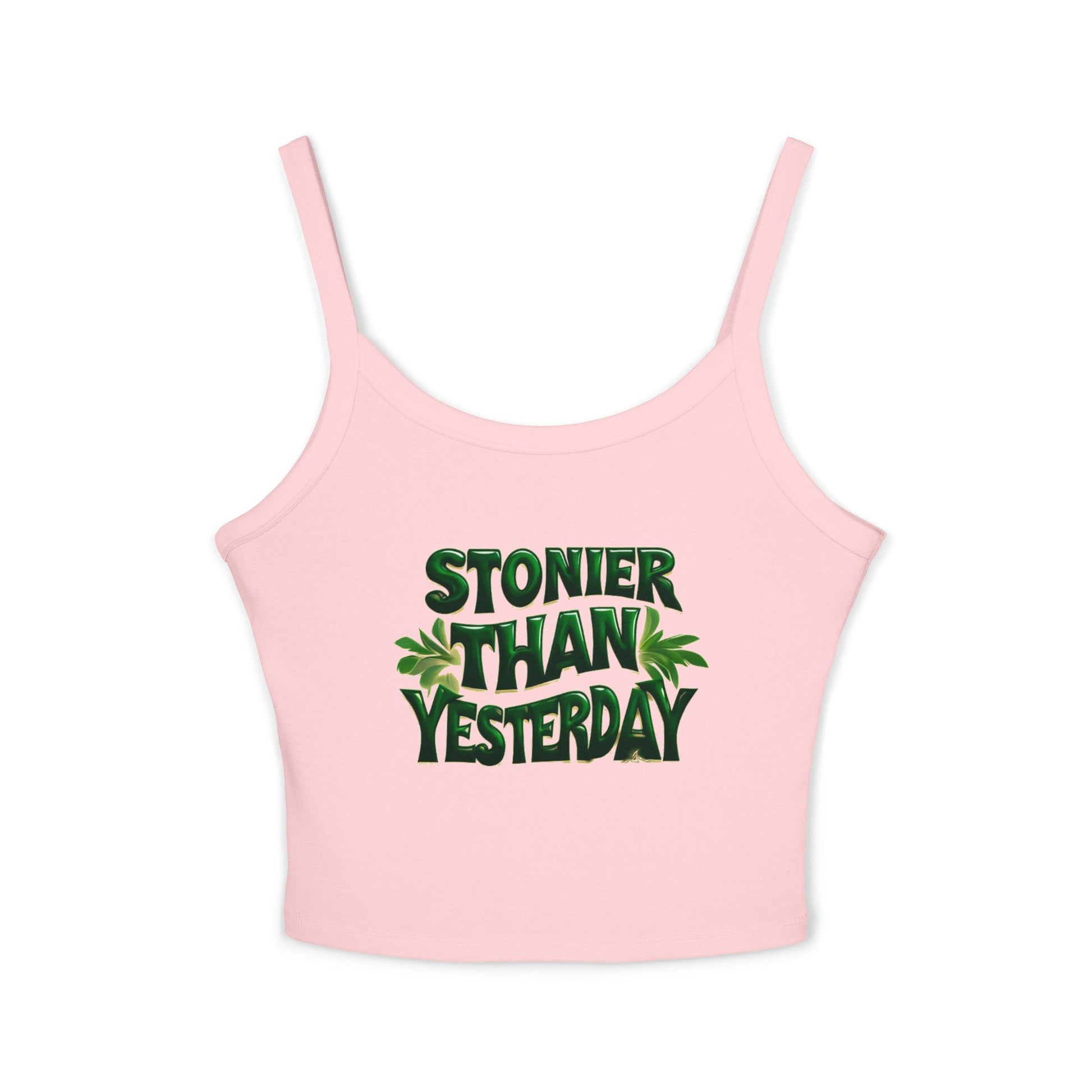 Stoner Vibe Spaghetti Strap Tank Top - Stonier Than Yesterday Design