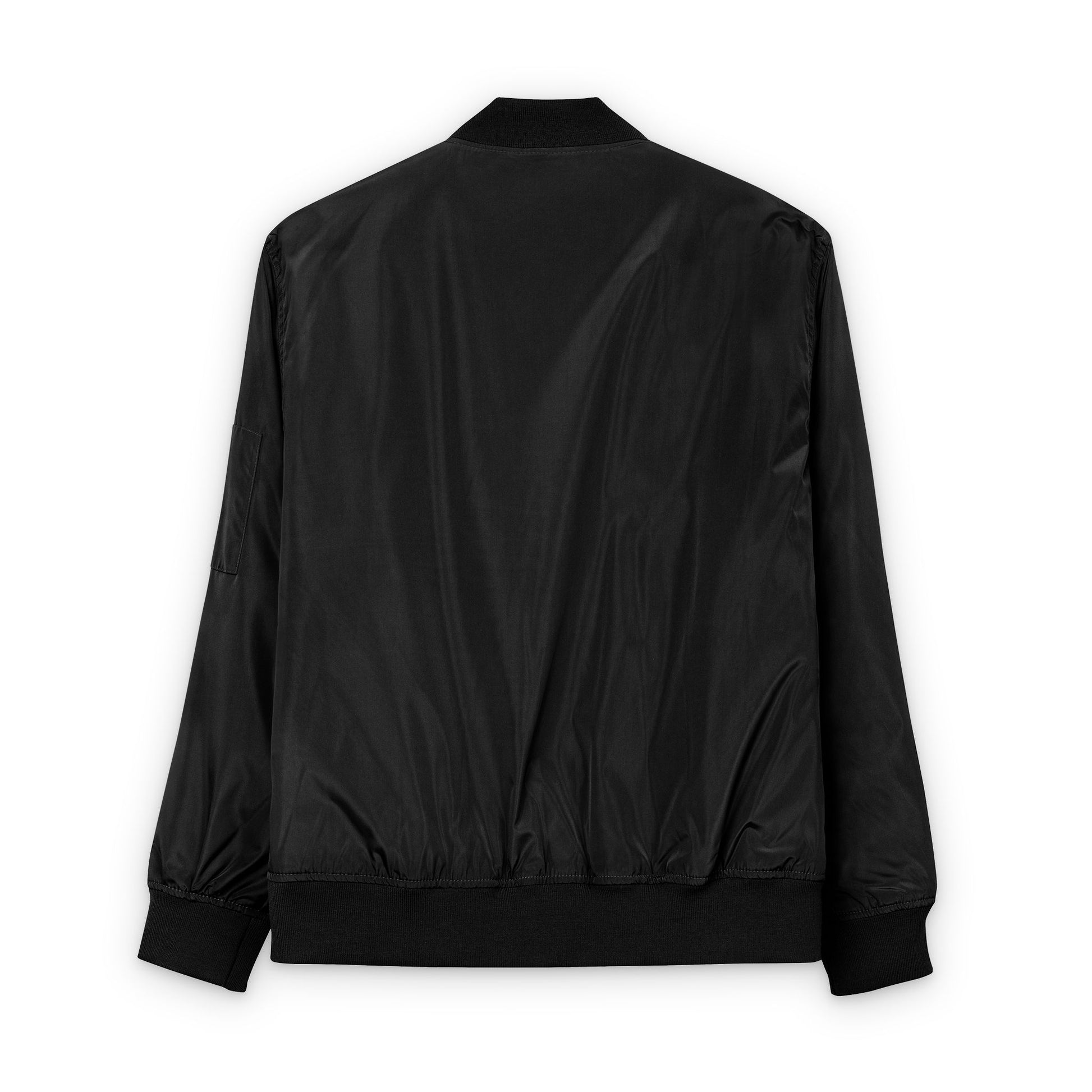 Green Army Star Embroidered Recycled Bomber Jacket - Eco-Friendly Style