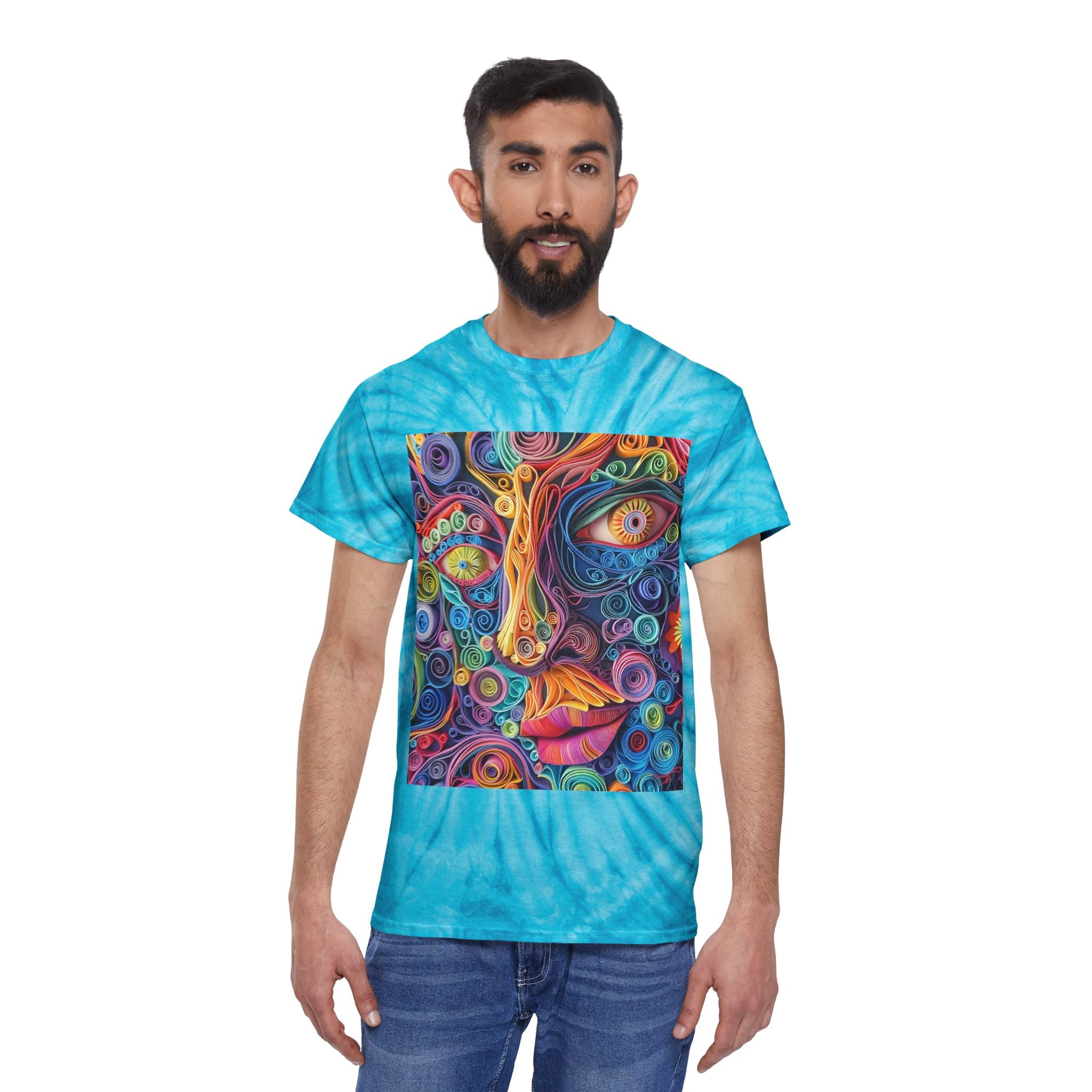 Paper Face Tie-Dye Tee, Cyclone