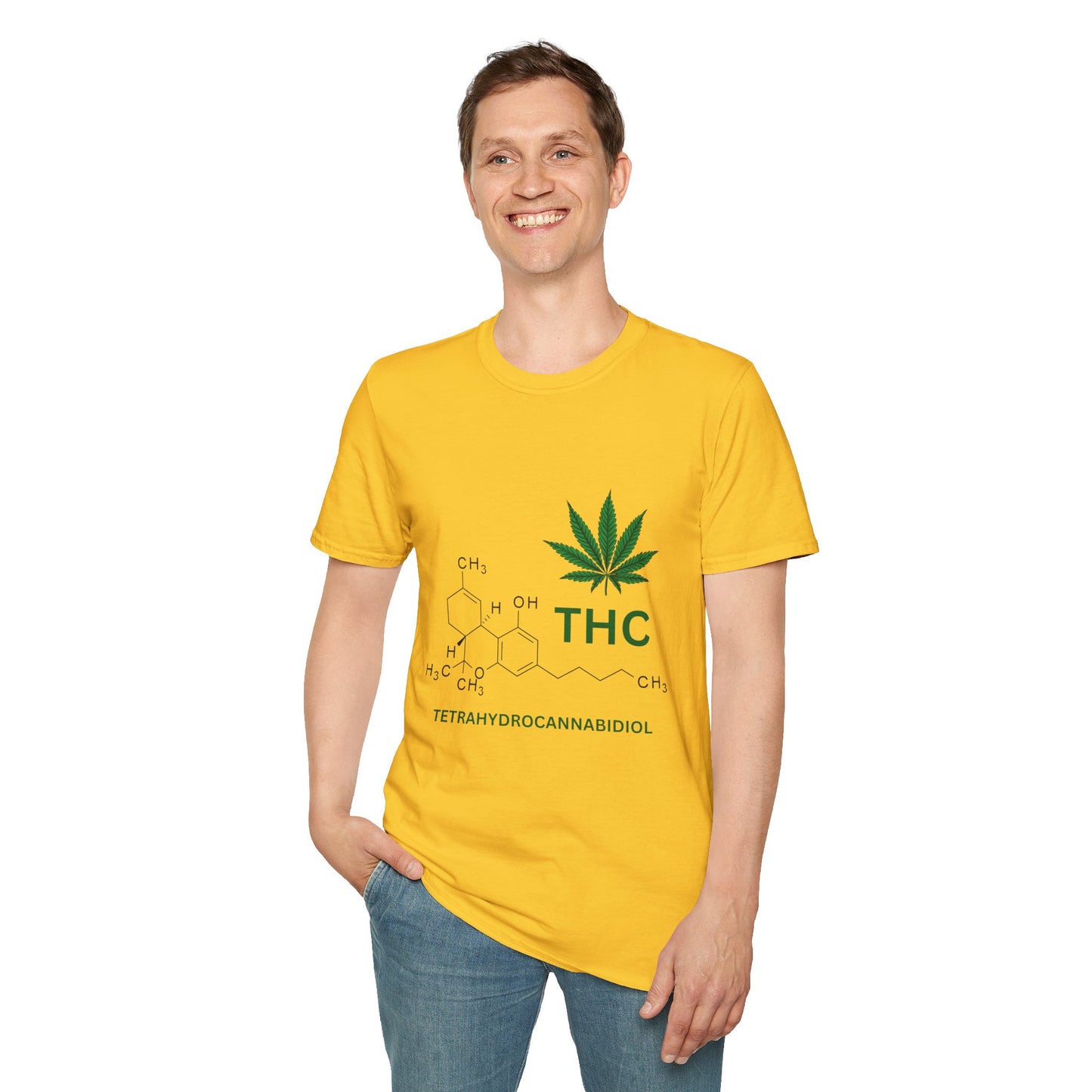 THC Molecule Unisex Softstyle T-Shirt