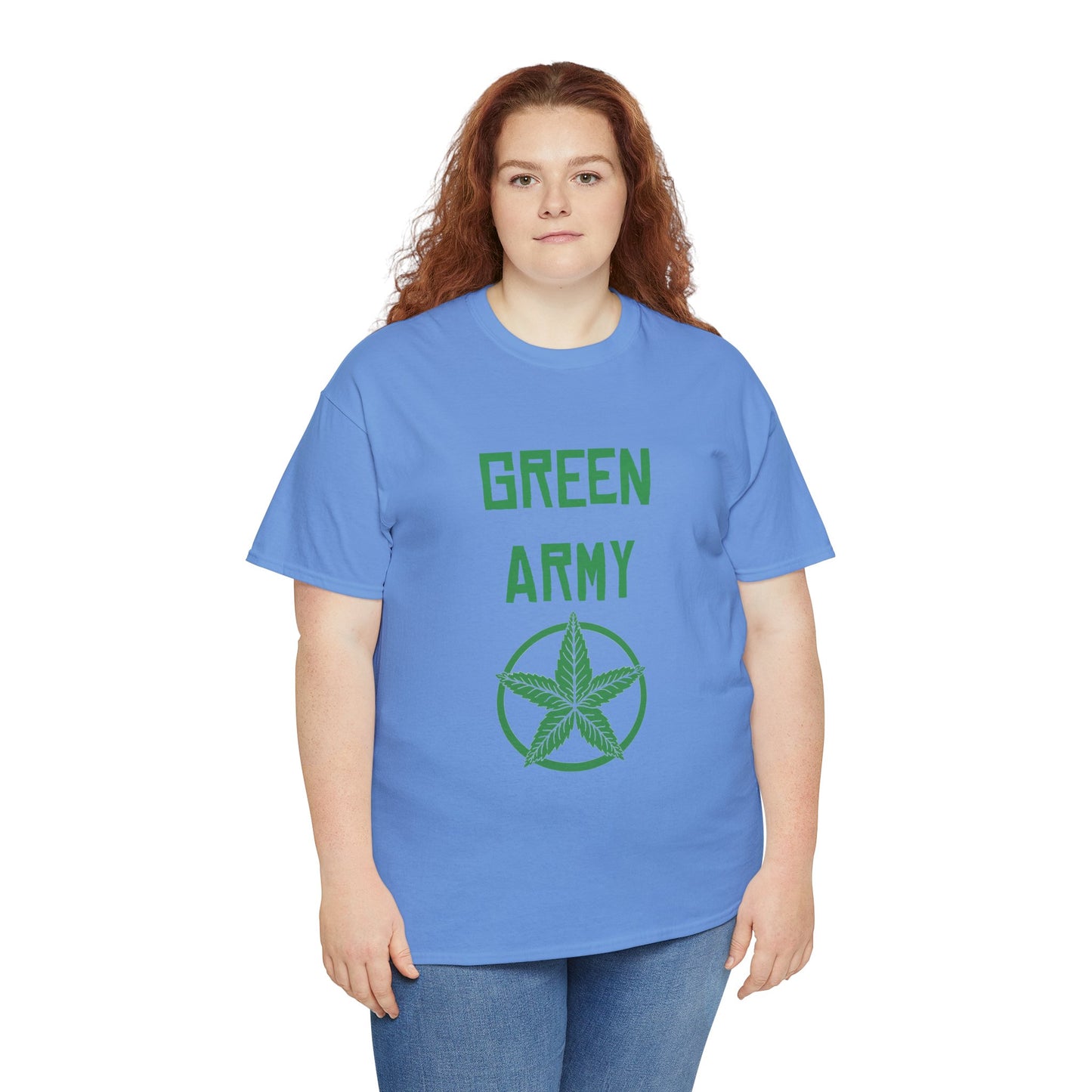 Green Army Star Leaf Unisex Heavy Cotton Tee