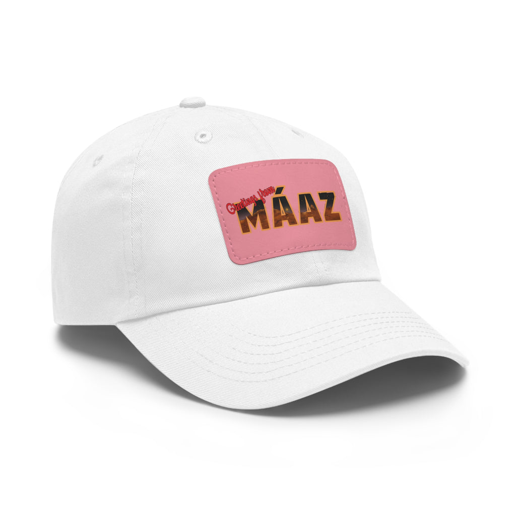 Greetings from Máaz Dad Hat with Leather Patch (Rectangle)