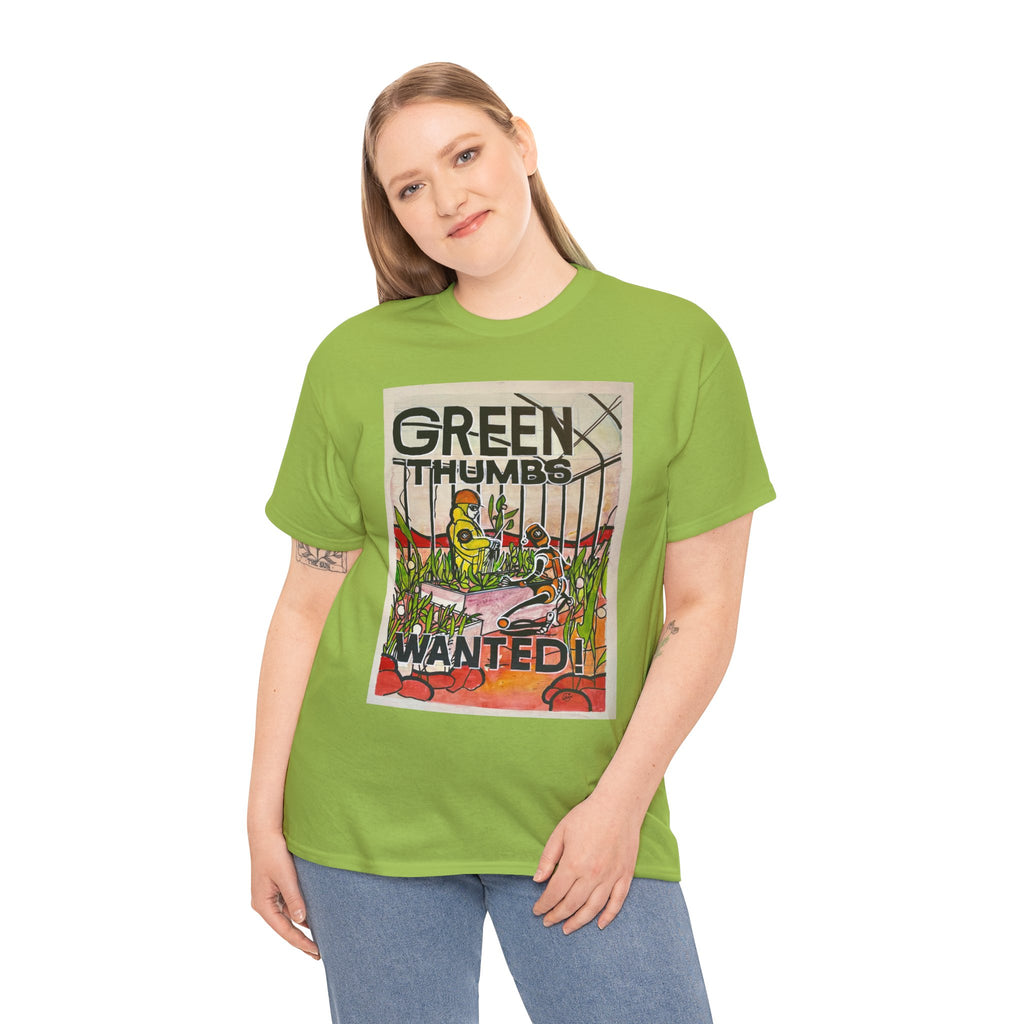 Martian Green Thumbs Unisex Heavy Cotton Tee