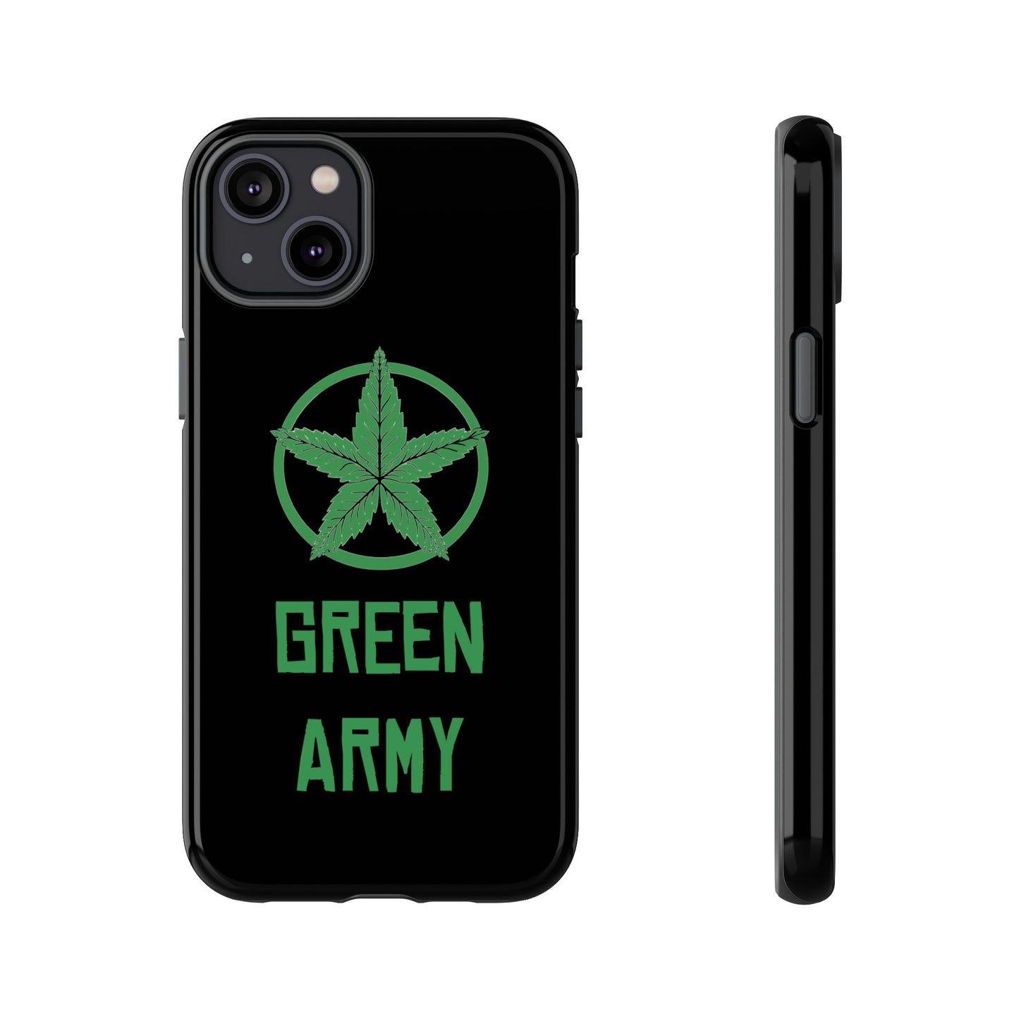 Black Full Green Army Star Leaf Tough Cases