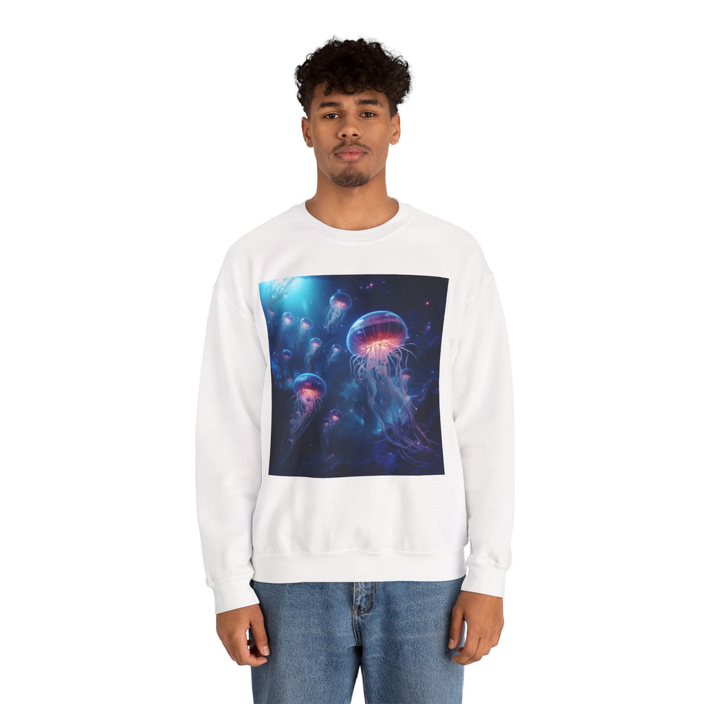 Jellyfish in Space Unisex Heavy Blend Crewneck Sweatshirt