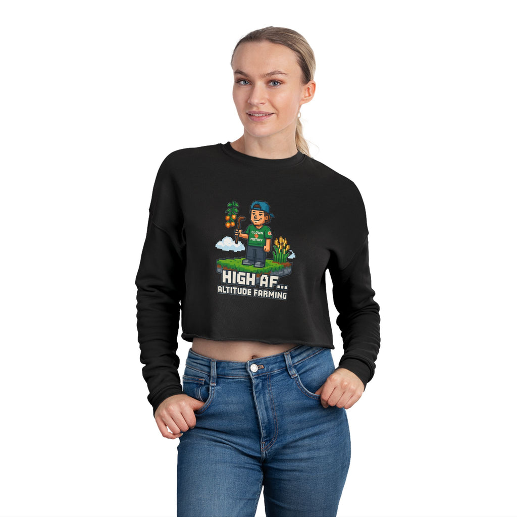 High AF Altitude Farming Women's Cropped Sweatshirt - Trendy Casual Wear for Eco-Conscious Lifestyle