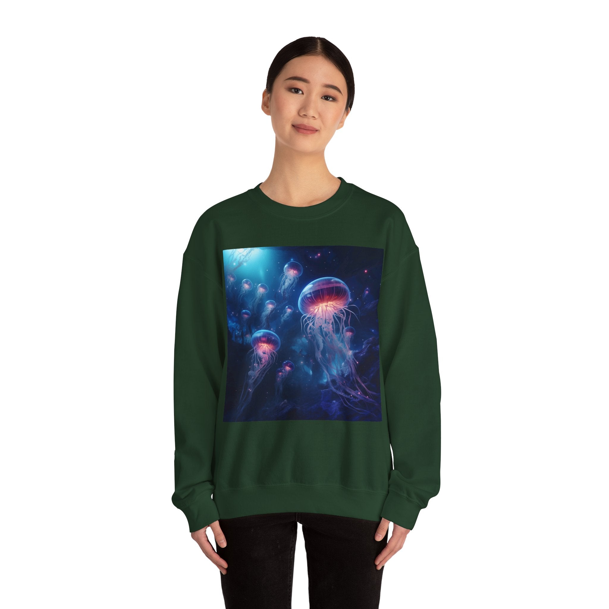 Jellyfish in Space Unisex Heavy Blend Crewneck Sweatshirt